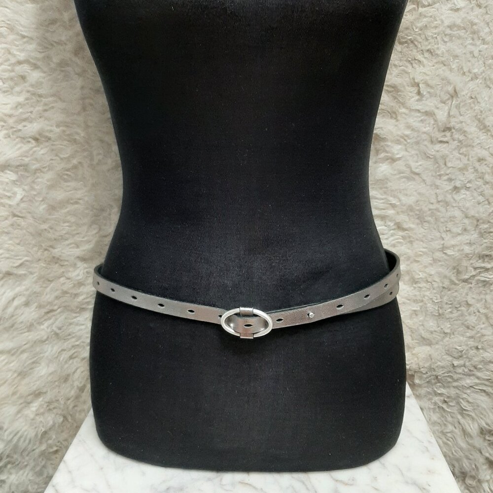 Talbot Gray Genuine Leather Slim Belt